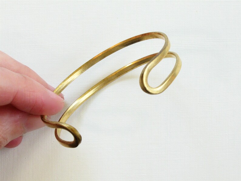 2 Blank double band BRACELET jewelry cuff . gold raw brass. Made in the USA S201 image 4