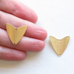 12 TRIANGLE geometric jewelry charm. 21mm x 20mm. Raw brass stamping made in the US. S39a. Please read description image 2