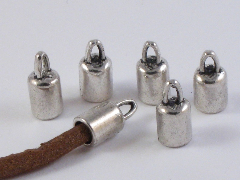 50 large cord jewelry End Caps with loop. 4.8mm inside Etsy