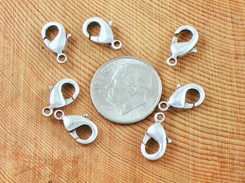 12 sterling silver plate lobster CLASP 12mm x 7mm. Made in the US image 1