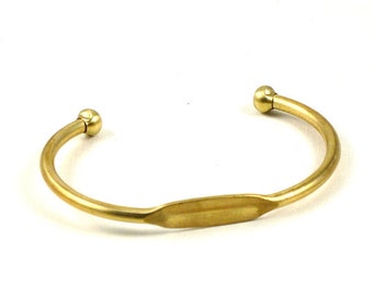 Blank brass BRACELET cuff jewelry embellishment with pad 7mm x 20mm (T102)