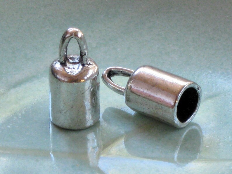 ASIS SALE 12 Large Silver Jewelry End Caps With Loop for Etsy
