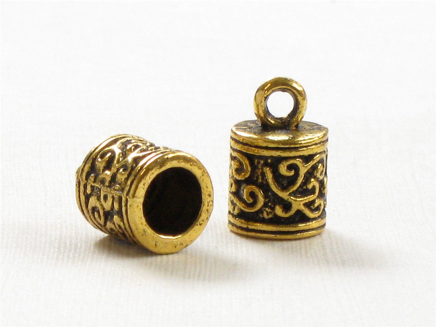 50 Gold Ornate Jewelry End Caps for Leather Cord. Large 5.9mm Etsy