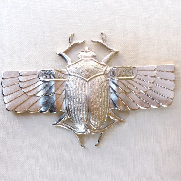 As-Is Sale X Large egyptian winged SCARAB beetle embellishment pendant  68mm x 45mm (FF21)