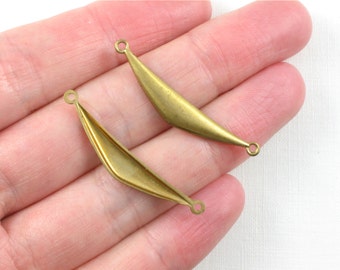 SALE 3 brass TRIANGLE jewelry pendant connectors . 39mm x 7mm (ST85)