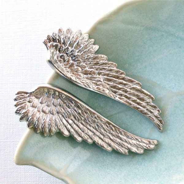 Set (2 pcs) of large silver Fairy Angel Wings . (FF7)