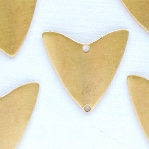12 TRIANGLE geometric jewelry charm. 21mm x 20mm. Raw brass stamping made in the US. S39a. Please read description image 1