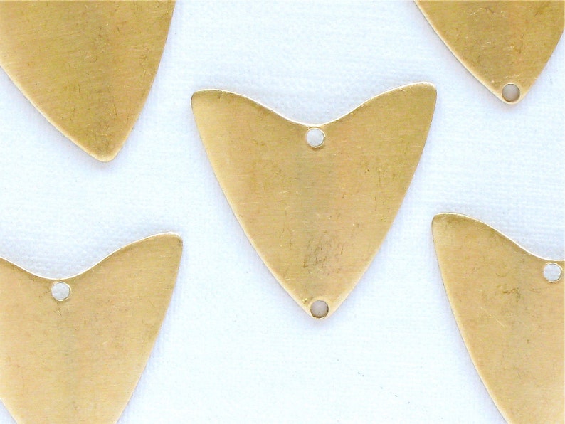 12 TRIANGLE geometric jewelry charm. 21mm x 20mm. Raw brass stamping made in the US. S39a. Please read description image 1