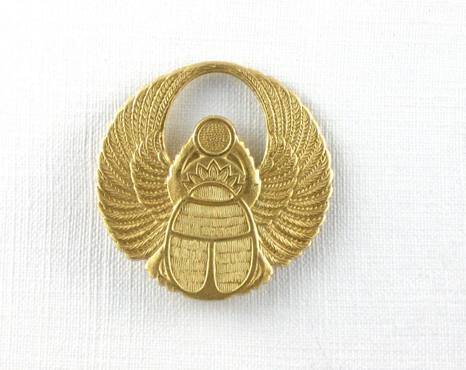 2 Large Gold SCARAB Beetle Raw Brass Pendant. Raw Brass Stamping Made in US. 30mm FF11. - Etsy