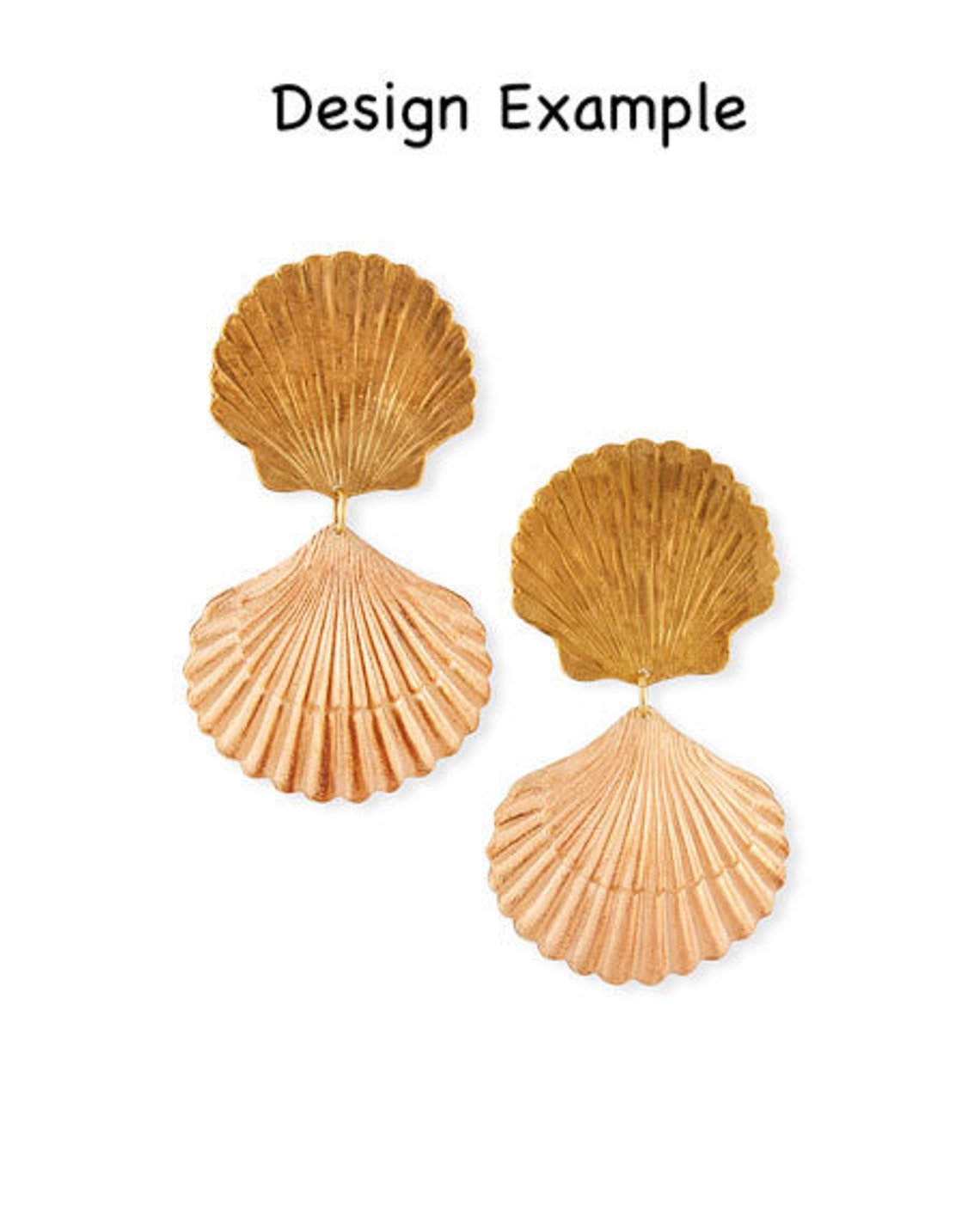 4 Gold SEASHELL Jewelry Embellishments. Raw Brass Stamping. Etsy