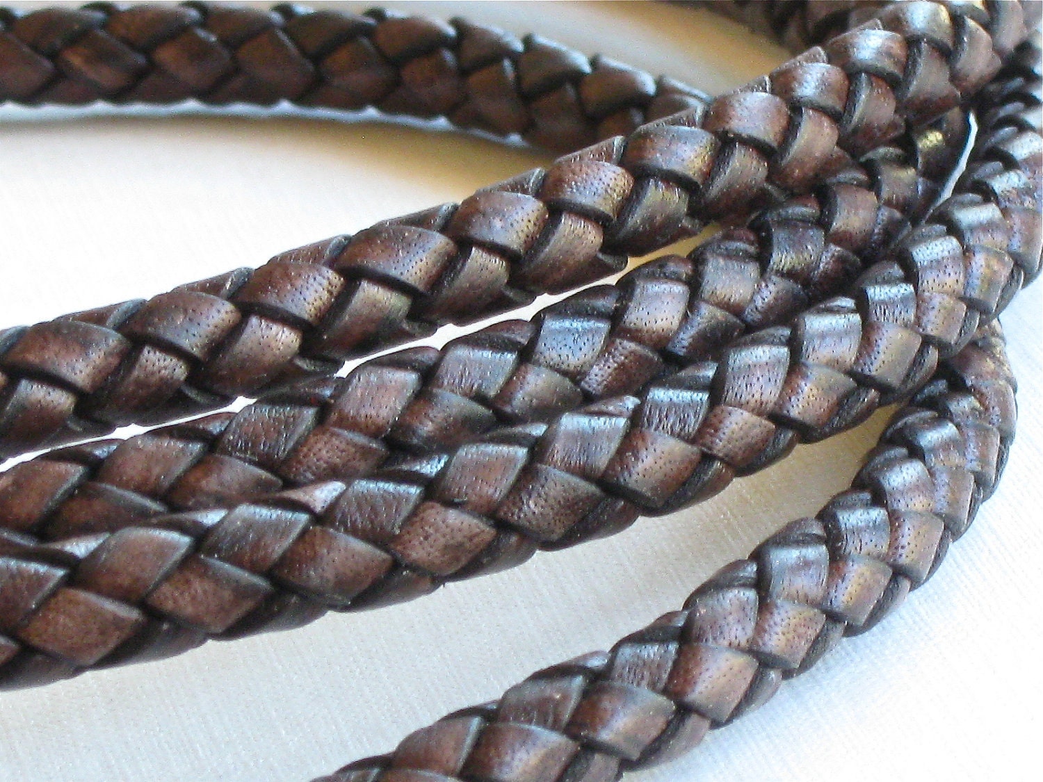 Mahogany Braided Leather Bolo Cord Necklace