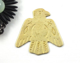 2 Tribal THUNDERBIRD large brass jewelry embellishment. Stamping made in the US. 38mm x 37mm (S9).