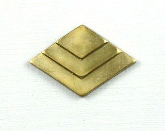 CHEVRON geometric jewelry embellishment in GOLD color. Raw brass stamping made in US. 17mm x 24mm (ST65nr).