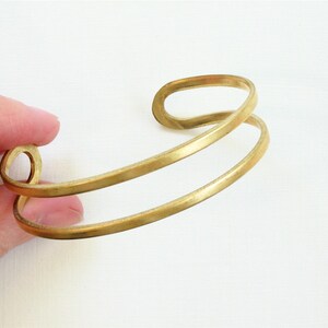 2 Blank double band BRACELET jewelry cuff . gold raw brass. Made in the USA S201 image 2