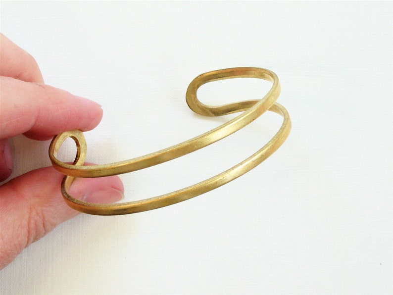 2 Blank double band BRACELET jewelry cuff . gold raw brass. Made in the USA S201 image 2