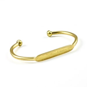 Blank brass BRACELET cuff jewelry embellishment with pad 7mm x 37mm (T105)