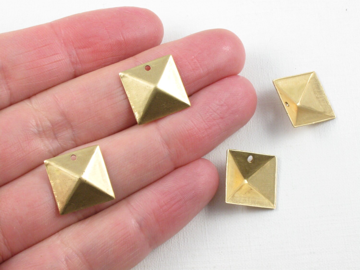 Asis Sale 10 Gold Faceted SQUARE Jewelry Embellishments. 14mm Etsy