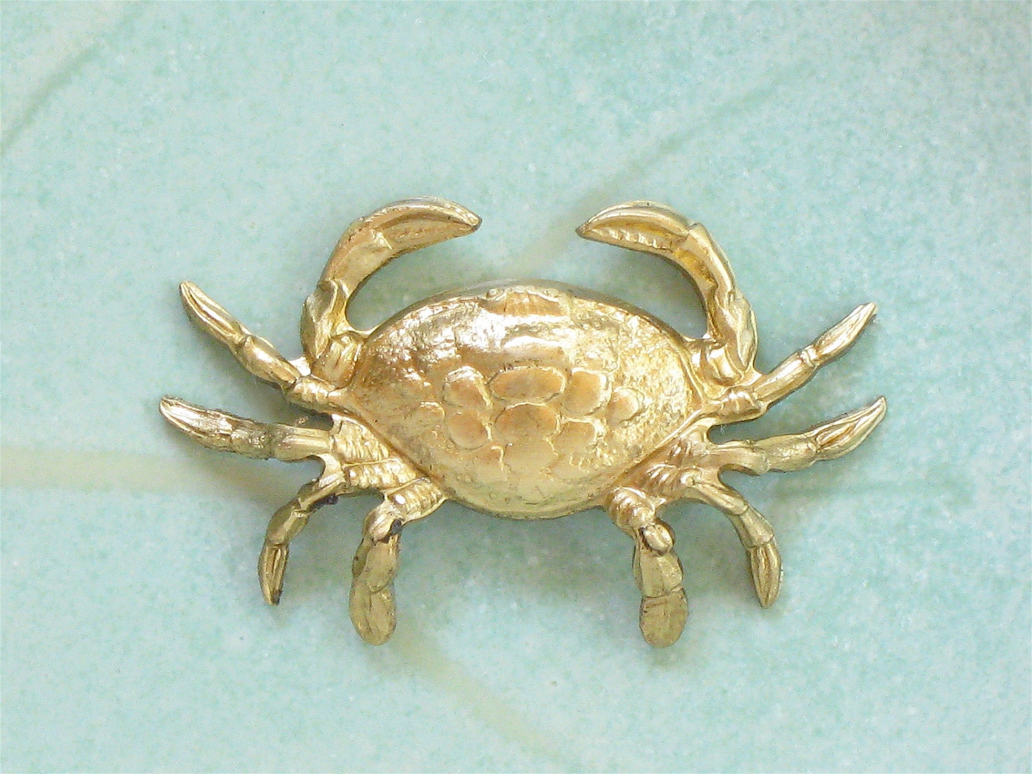 Brass CRAB jewelry embellishment . 19mm x 30mm FF40 Etsy
