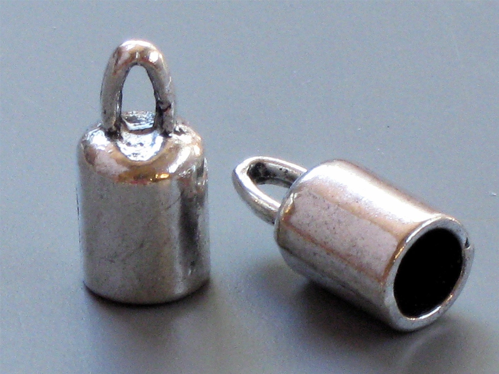 50 large cord jewelry End Caps with loop. 4.8mm inside Etsy