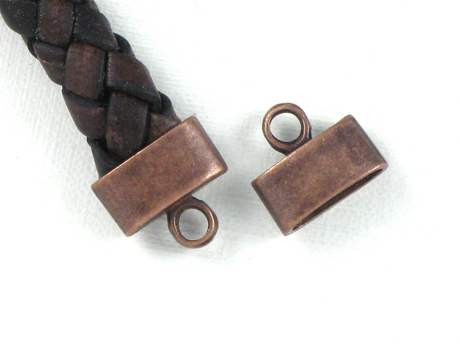 12 Cord Jewelry END CAPS in Antique Copper . Large and Oval . Etsy