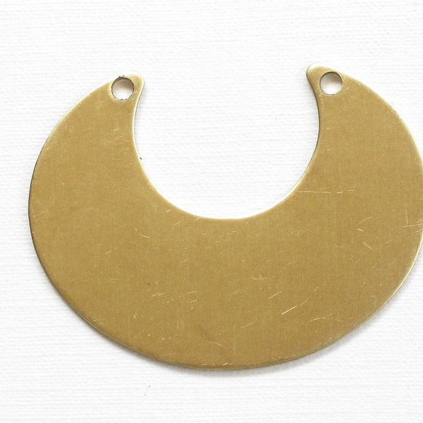 5 crescent jewelry pendant necklace bibs. Raw brass stamping made in US. 45mm x 34mm (ST203c). Please read description.