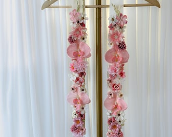 Pink Floral Graduation Lei – Customizable High School College Grad Sash