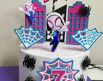 Spidey Ghost Gwen Cake Topper - Spidey Gwen Cake Decorations