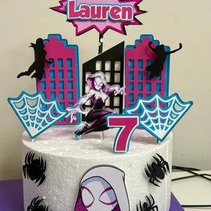 Spidey Ghost Gwen Cake Topper - Spidey Gwen Cake Decorations