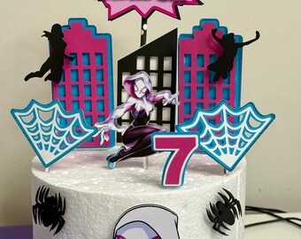Spidey Ghost Gwen Cake Topper - Spidey Gwen Cake Decorations