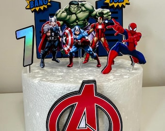 Adorno para pastel de los Vengadores - Cumpleaños de los Vengadores