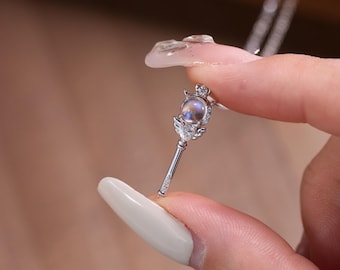 Collana Con Ciondolo Ragno E Pietra Di Luna In Argento 925 | Gioiello Misterioso Per Halloween - 6
