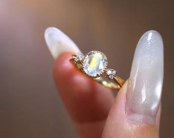 Antique Victorian 10K Gold MOONSTONE ORB Ring - Etsy