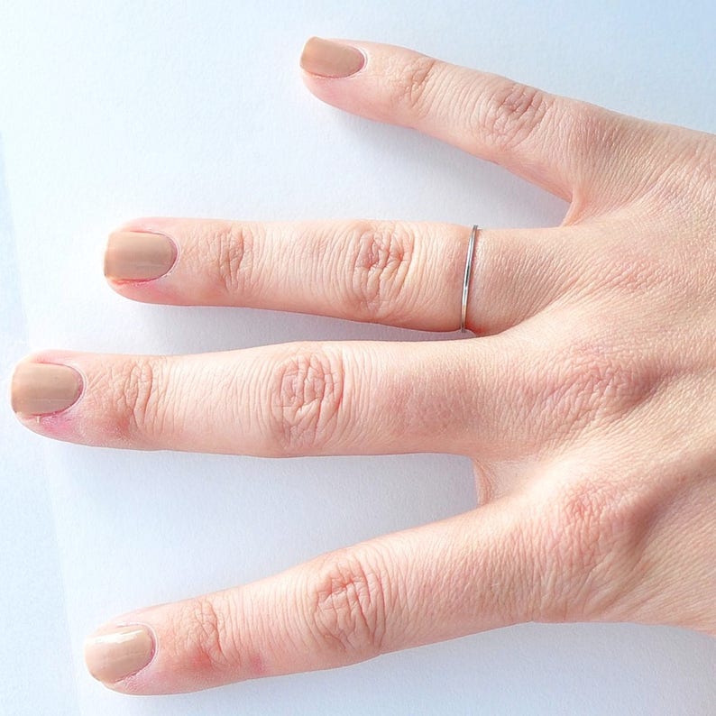 Flat Rectangular PT950 Square Edged Platinum Ring His and Hers Bands