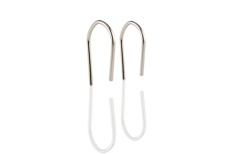 Platinum Earrings U Shaped Hoops