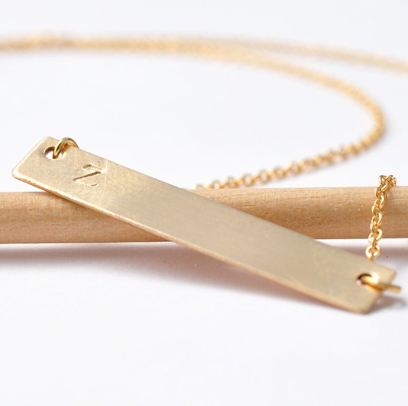 Engraved Necklace New Baby Gifts Silver Bar Necklace