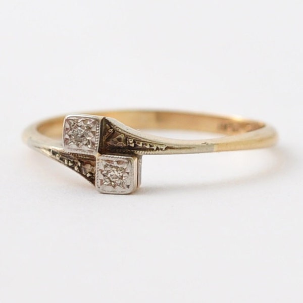 Art Deco Ring, Mother's Day Gift Ideas, Graduation Gifts; Unique Antique Diamond Vintage Style Engagement Wife, Size 10.25 / 10.5