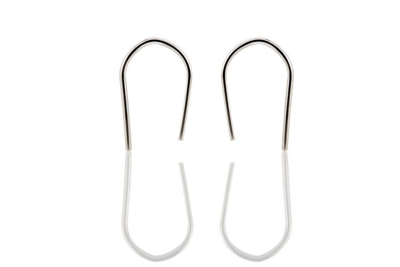 Platinum Earrings U Shaped Hoops