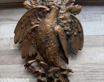 Antique Bronze Wall Art – Rustic Country Decor – Wildlife Hunting Accent – Cabin or Lodge Wall Decoration