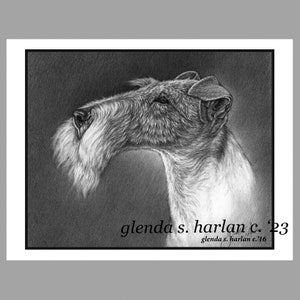 Fox Terrier Dog Note Cards Fine Art Drawing Dog Lover Gift Wire Fox Dog Mom Stationary - Set of Four or Eight.