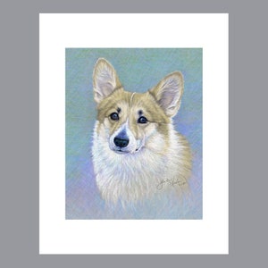 Welsh Pembroke Corgi 8x10 Print Fine Art Drawing Pemi Lover Gift