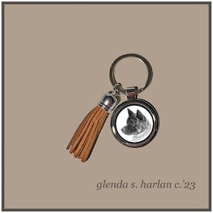 Akita Dog Key Ring Fine Art Drawing Key Chain Dog Lover Gift Dog Mom Gift Dog Dad Gift