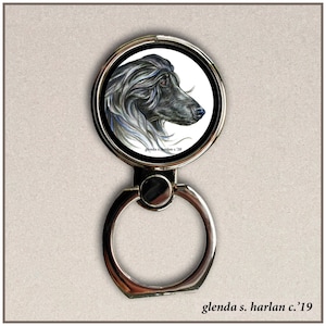 Afghan Hound Drawing, Phone Ring Stand, Finger Holder