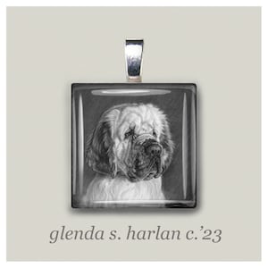 Clumber Spaniel Glass Pendant - Dog Jewelry, Dog Mom Gift, Dog Lover Gift, Clumber Spaniel Art, Dog Charm, Gift for Her
