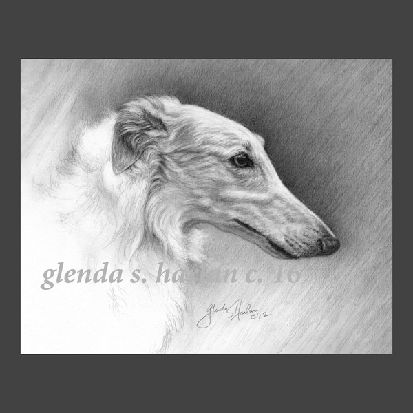 Borzoi Dog Fine Art 8x10 Print