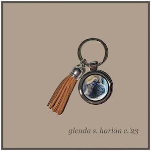 Tibetan Spaniel Key Ring Fine Art Colored Pencil Drawing Key Chain Dog Lover Gift Dog Mom Gift Dog Dad Gift