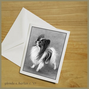 Papillon Dog Note Cards - set van vier of acht - Papillon Art, Papillon Gift,