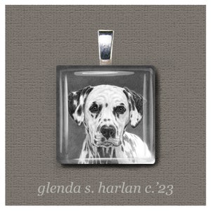 Dalmatian Dog Fine Art Glass Pendant, Dog Jewelry, Dog Mom Gift, Gift for Her, Dalmatian Lover, Dog Charm
