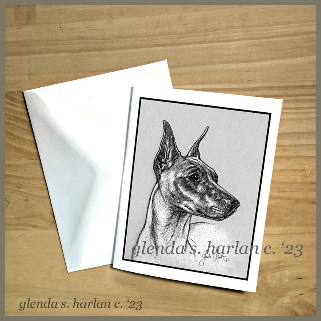 Note Pincher German Pinscher Note Cards Fine Art Drawing Dog Lover Gift German ...