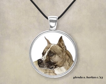 American Staffordshire Dog Sublimated Pendant, Glass Earrings, or Bundle and Save - Am Staff Art Jewelry, Dog Mom Gift, Pitt Bull Lover Gift