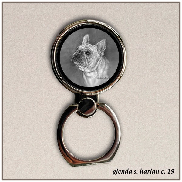 French Bulldog Fine Art, Phone Ring Stand, Finger Holder